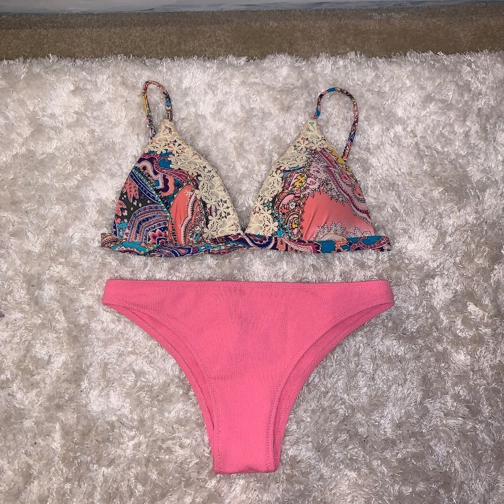 Pink Bikini Push Up Style Top